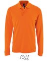 Heren Polo Sols Long-Sleeve Perfect Oranje